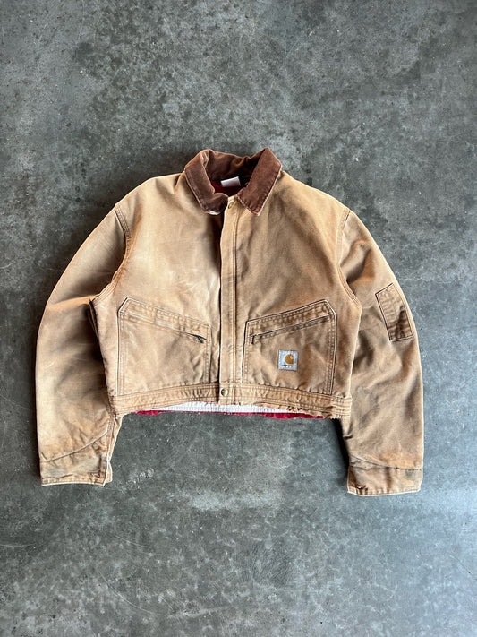 Vintage Tan Cropped Carhartt Jacket - M