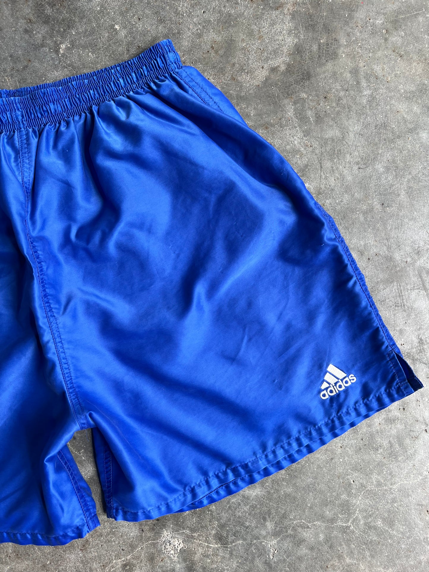 Vintage Reworked Blue Adidas Shorts - L