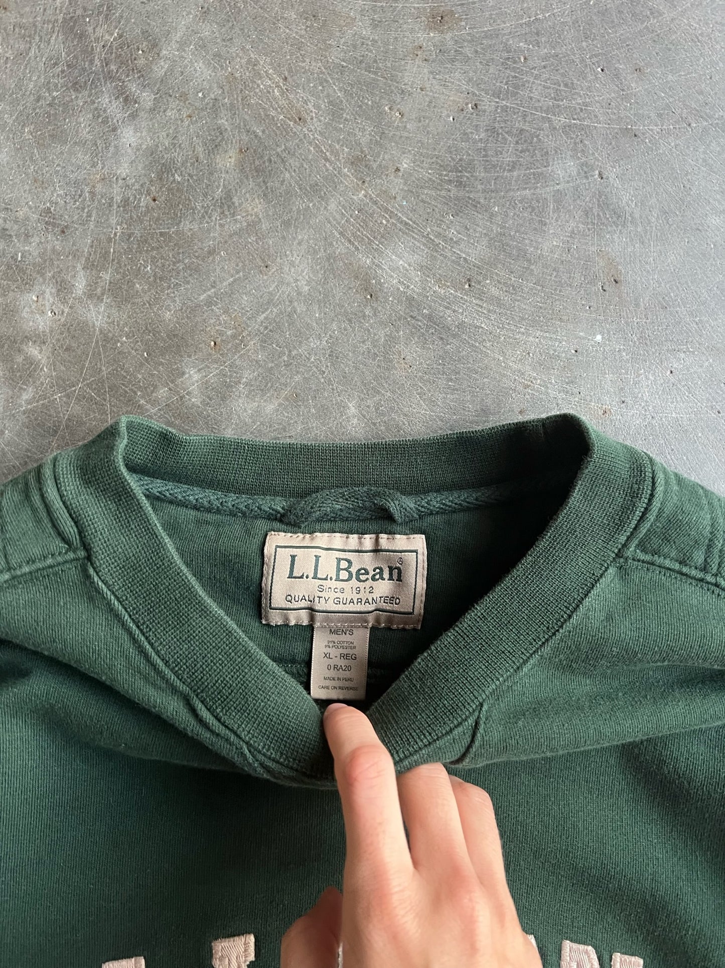 Vintage Green LL. Bean Crew - XL