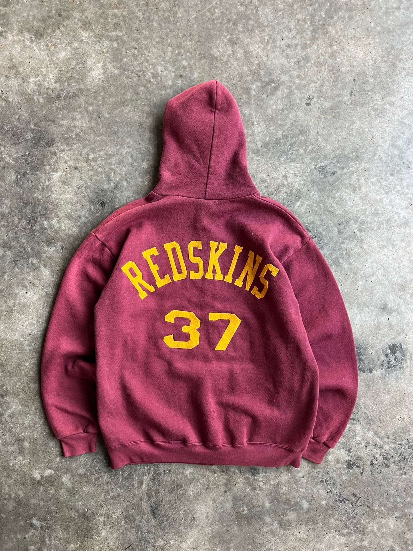 Vintage Maroon Washington Redskins Zip Up Hoodie - L