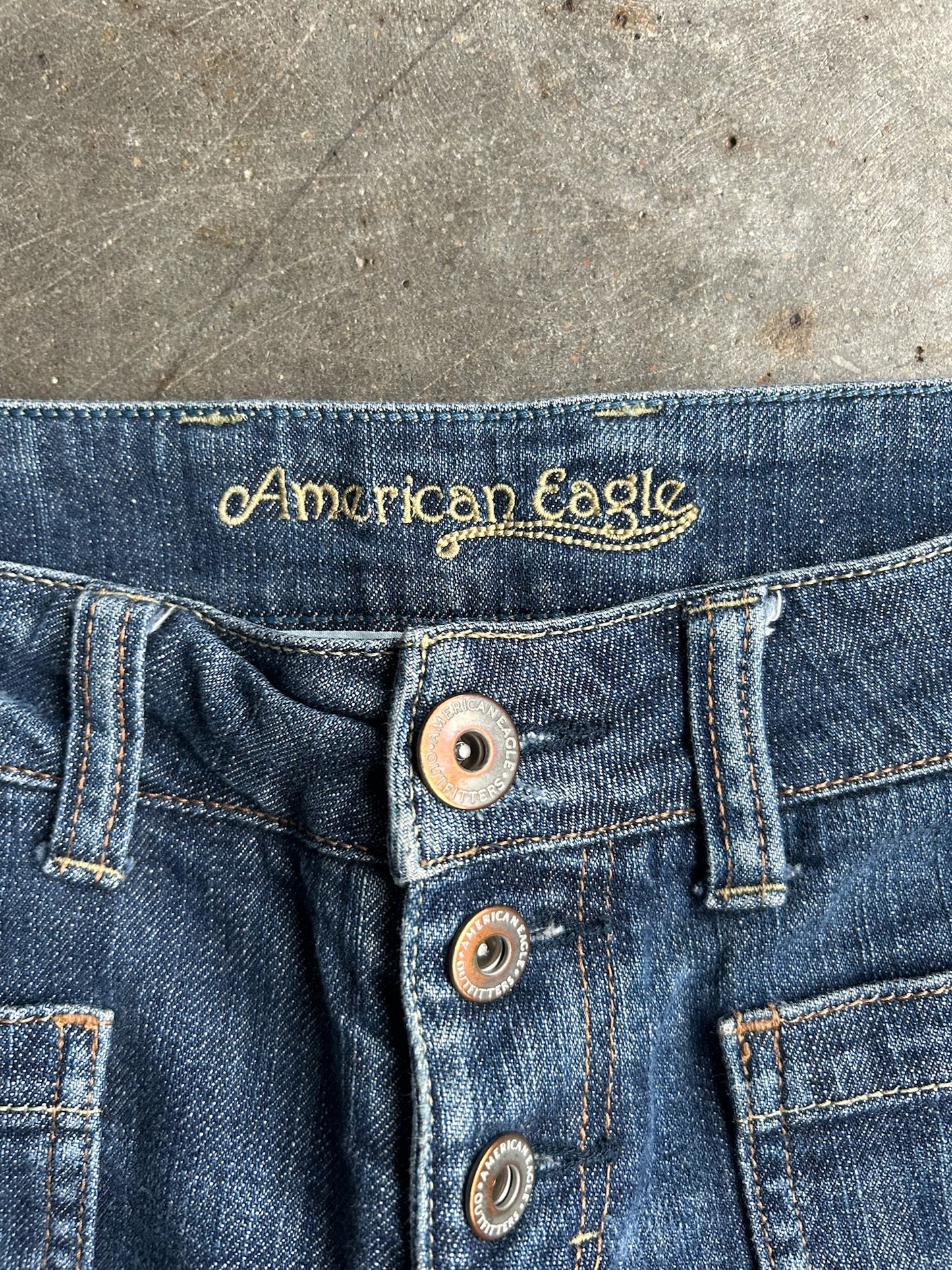 Vintage Dark Wash American Eagle Denim Micro Shorts - 32