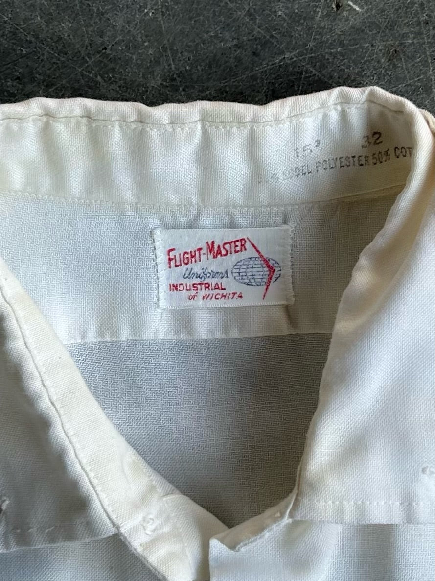 Vintage White Flight Master Button-Up Shirt - M