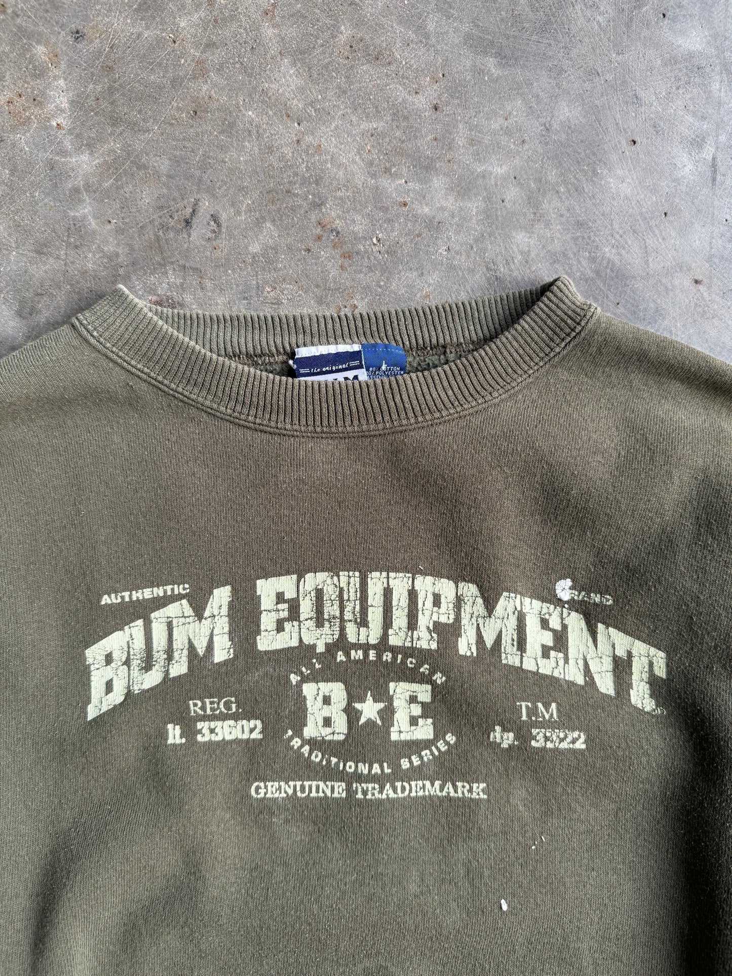 Vintage Green Bum Equipment Crew - L