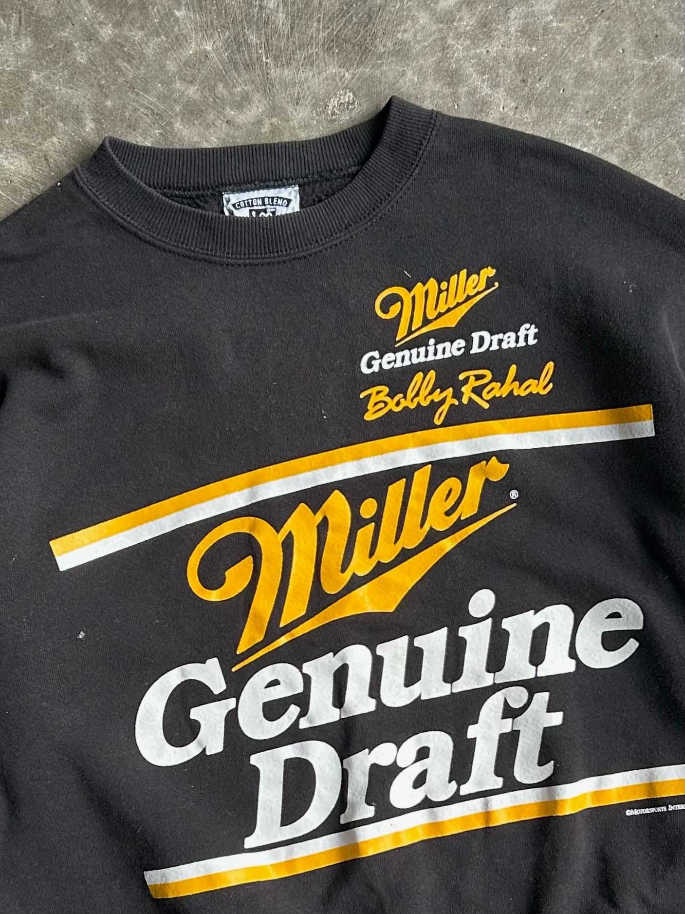 Vintage Black Miller Genuine Draft Crew - L