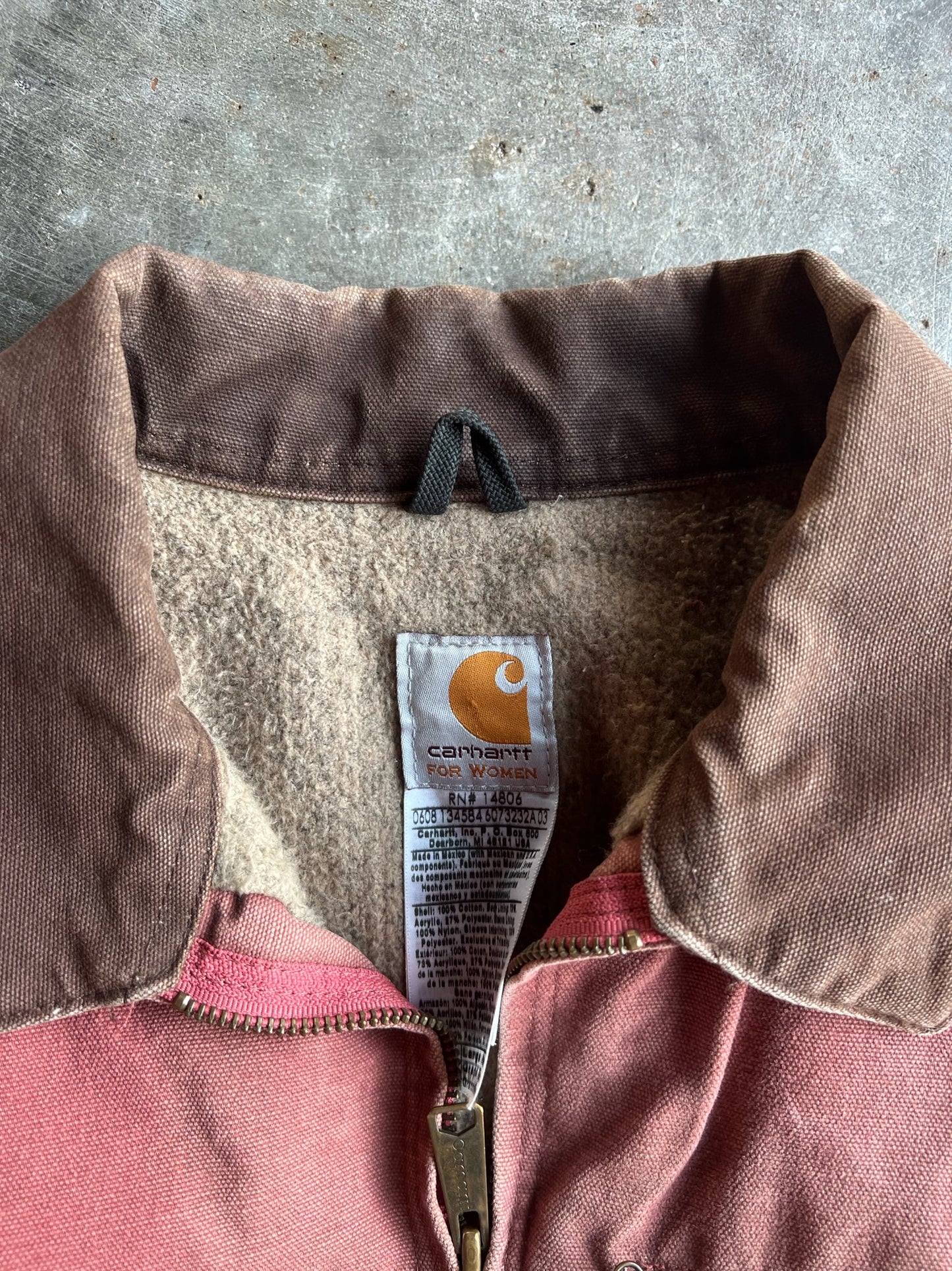 Dusty Pink Flannel Lined Detroit Carhartt Jacket - L