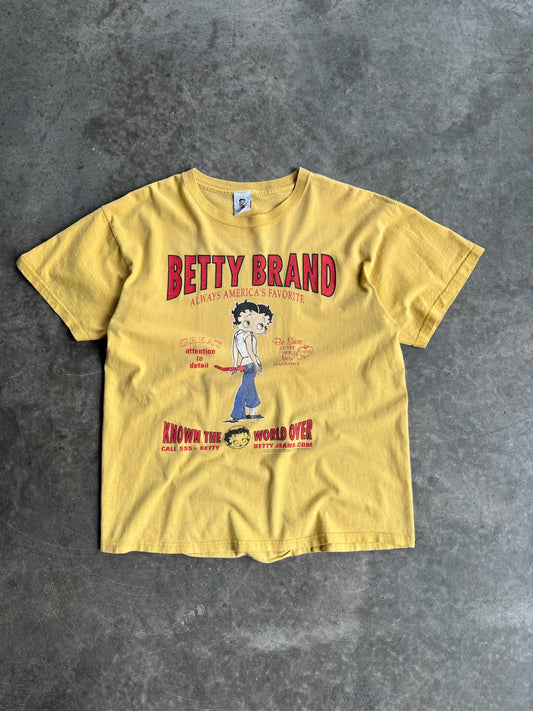 Vintage Faded Yellow Betty Brand Distressed Tee - XL