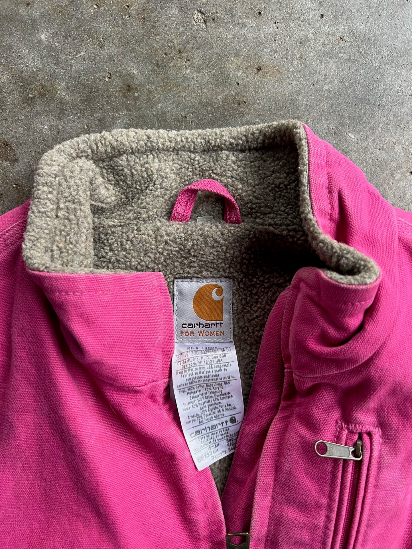 Vintage Hot Pink Fleece Lined Carhartt Vest - S