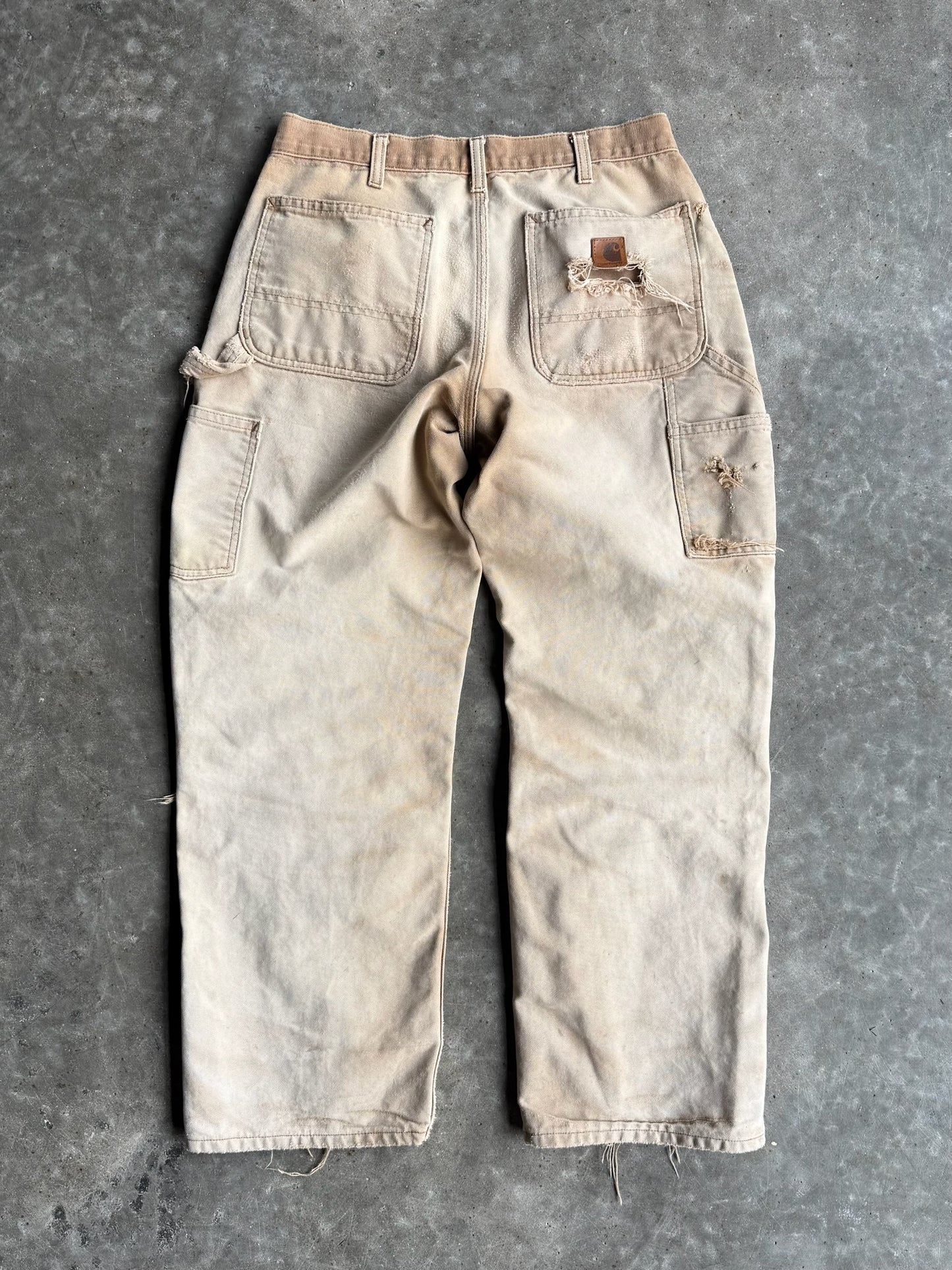 Vintage Tan Distressed Carhartt Carpenter Pants - 32