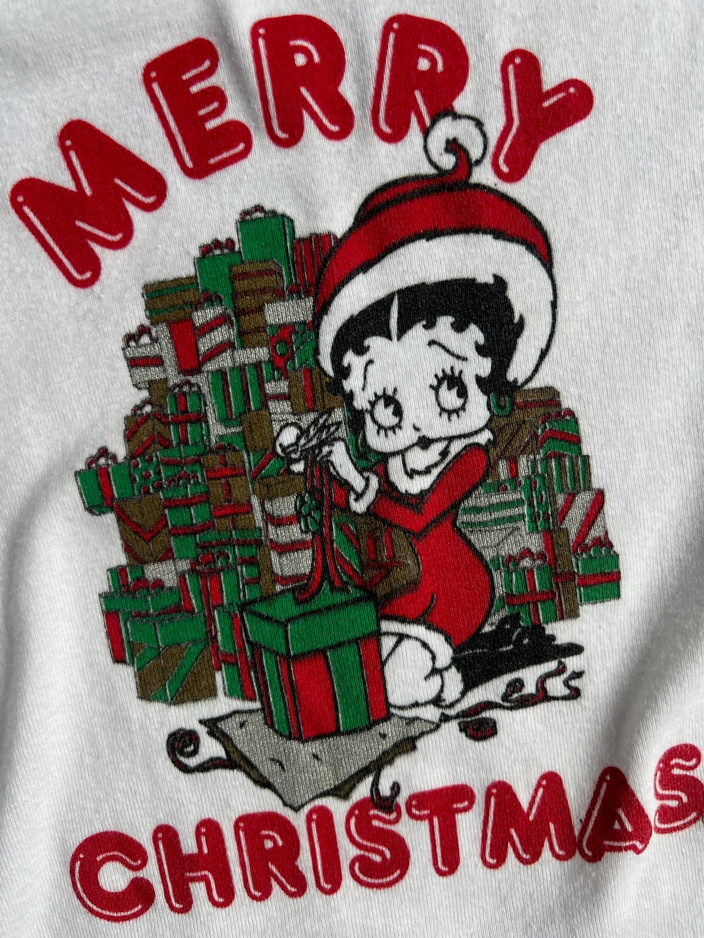 Vintage Betty Boop Merry Christmas Long Sleeve Shirt - L