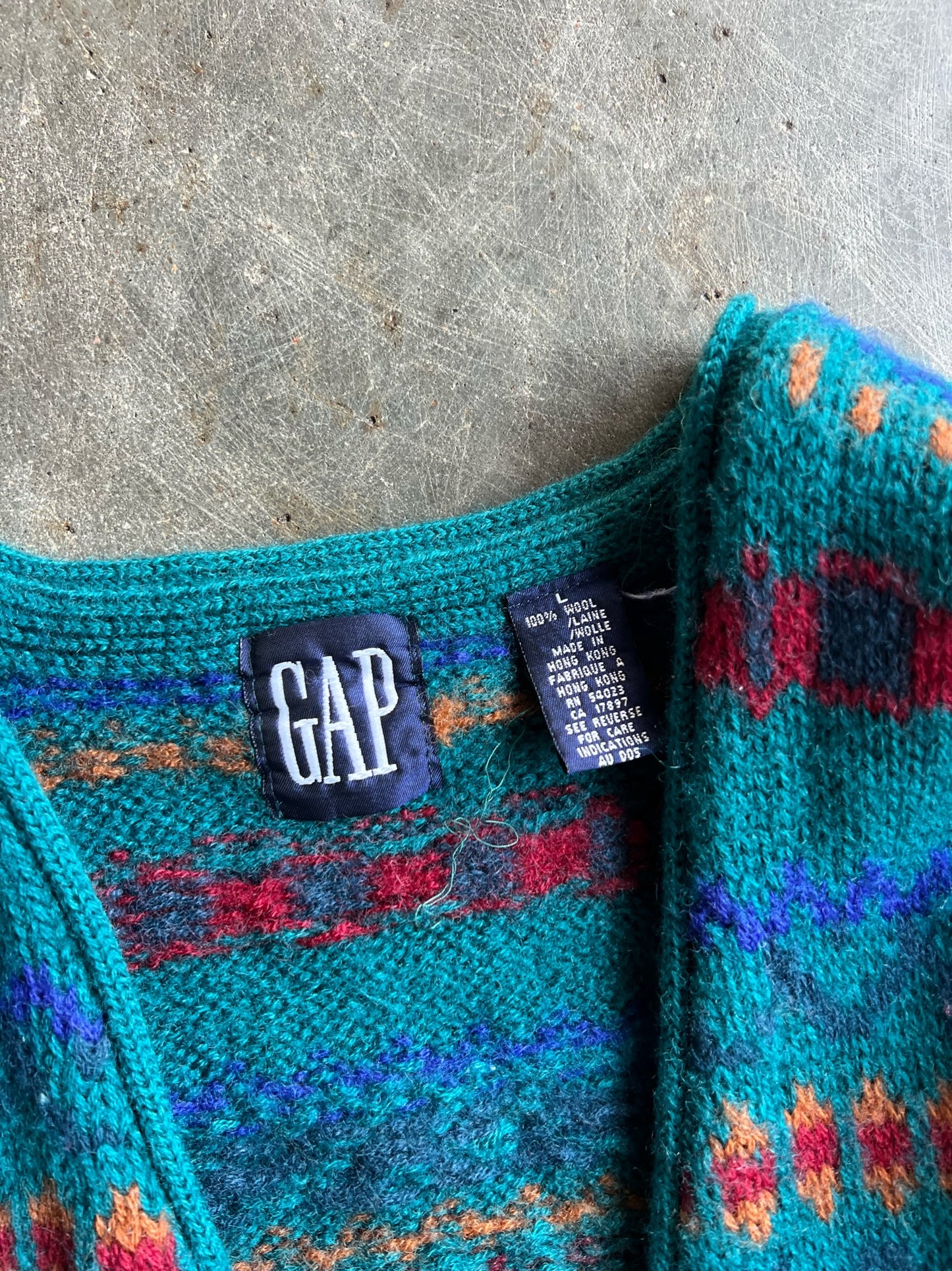 Vintage Patterned Gap Cardigan - L