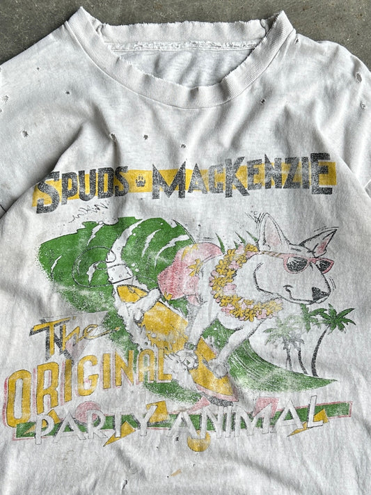 Vintage Single-Stitch Faded Distressed Spuds Makenzie Graphic Tee - L