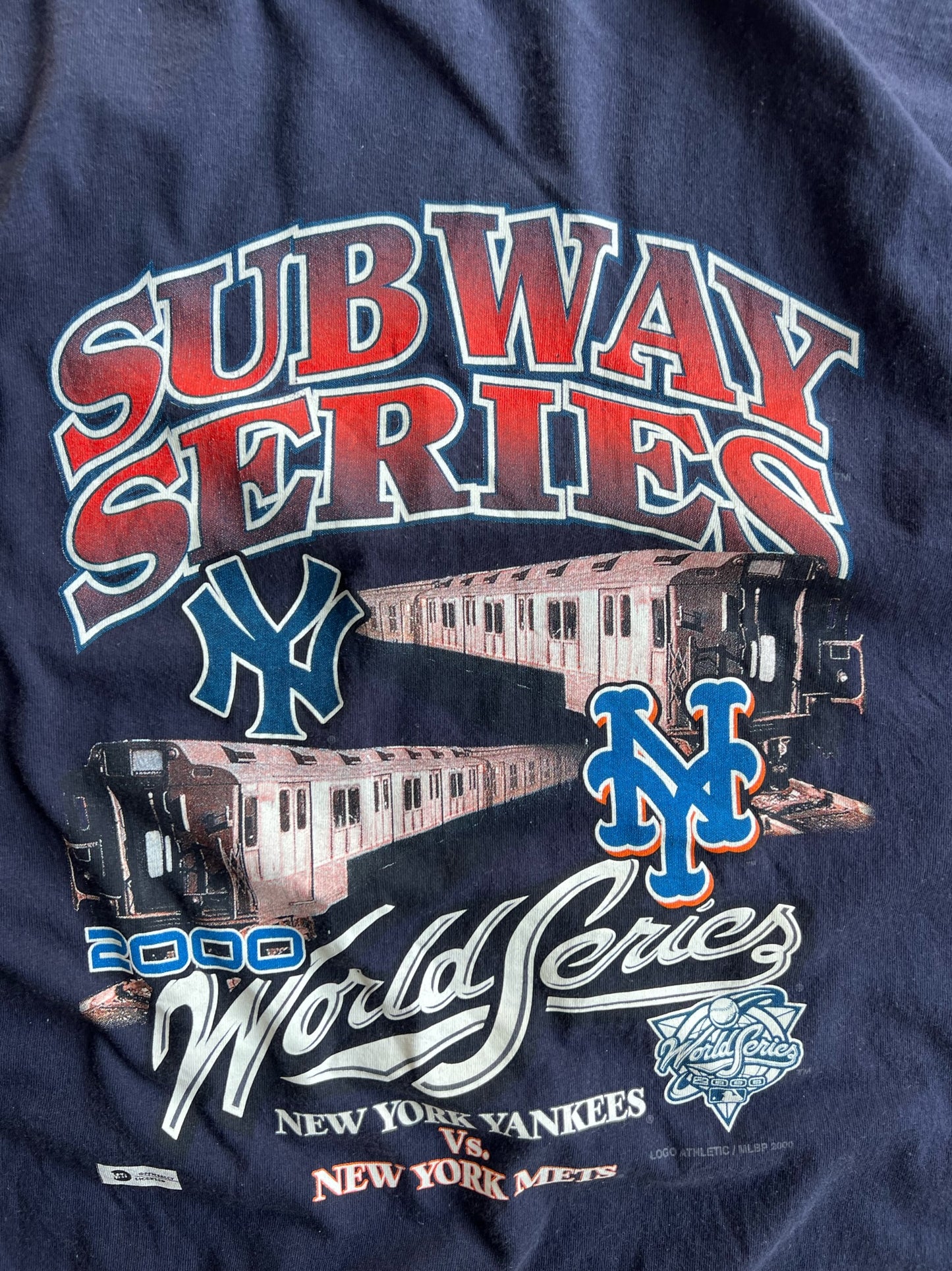 Vintage Navy Subway Series NY Yankees Shirt - XL