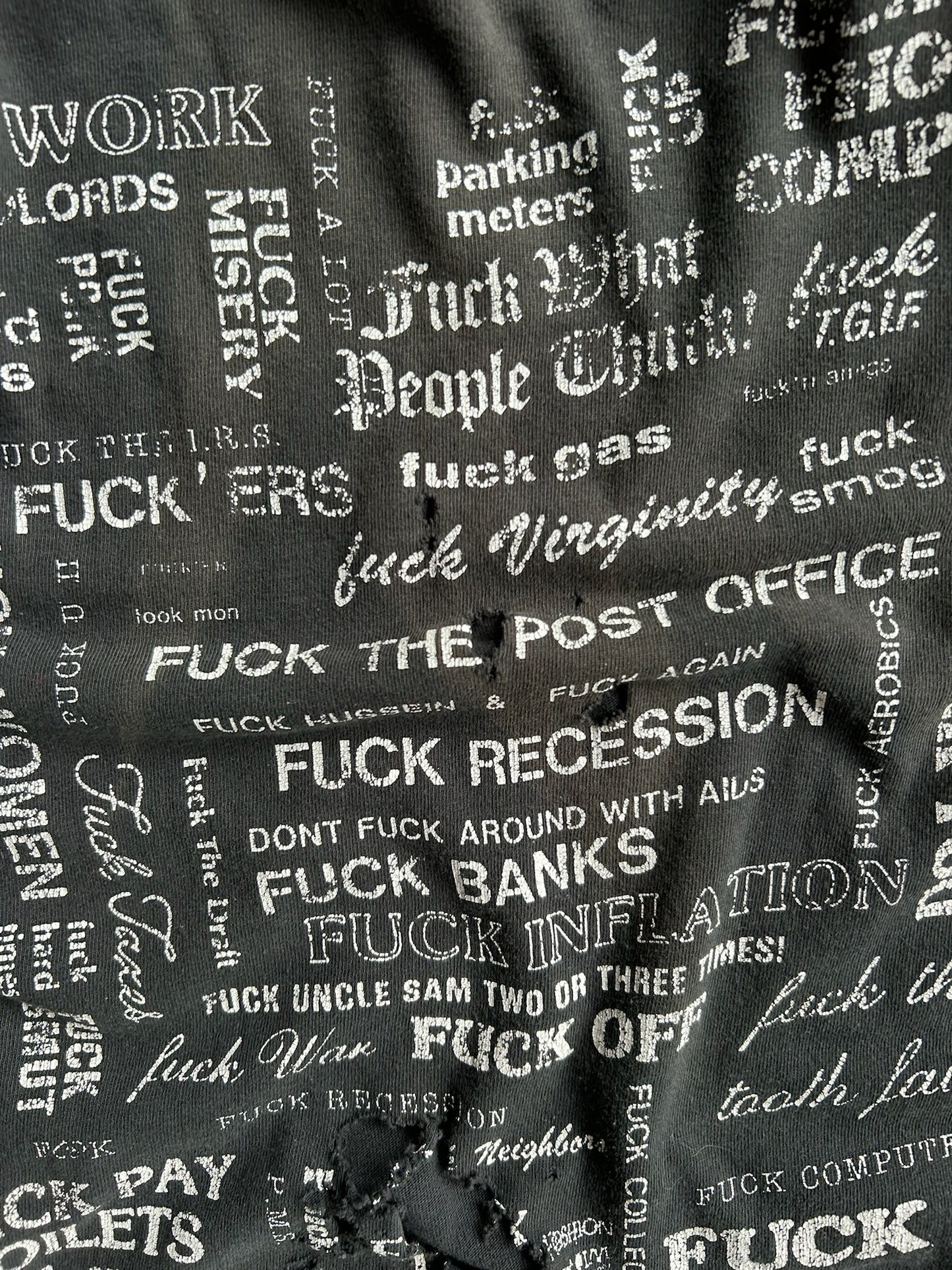 Vintage Black Profanity Shirt - L