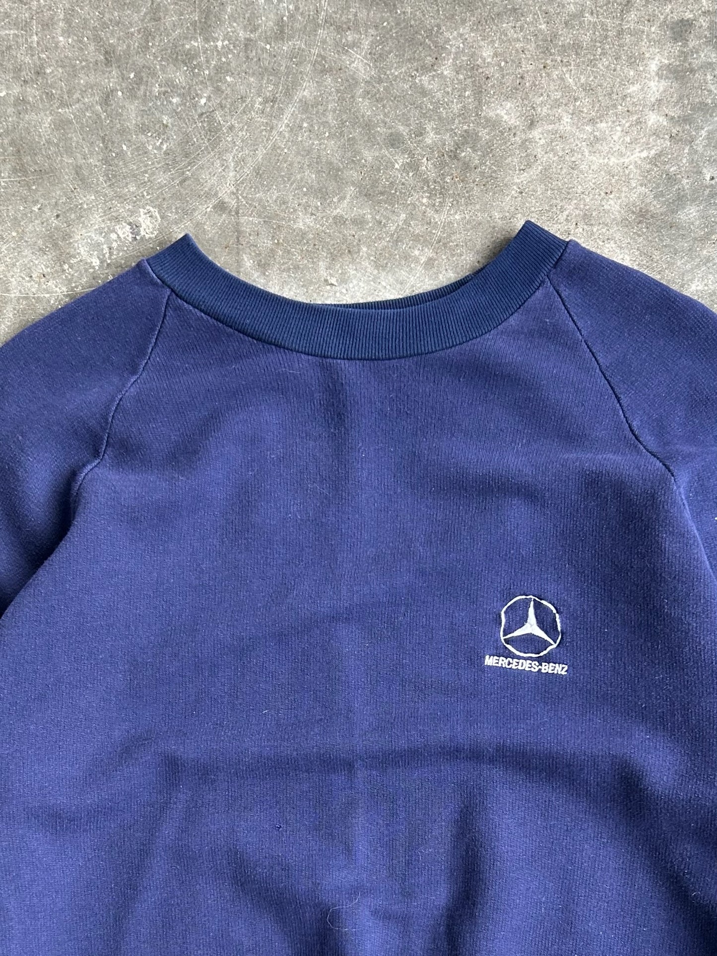 Vintage Navy Mercedes Benz Crew - L