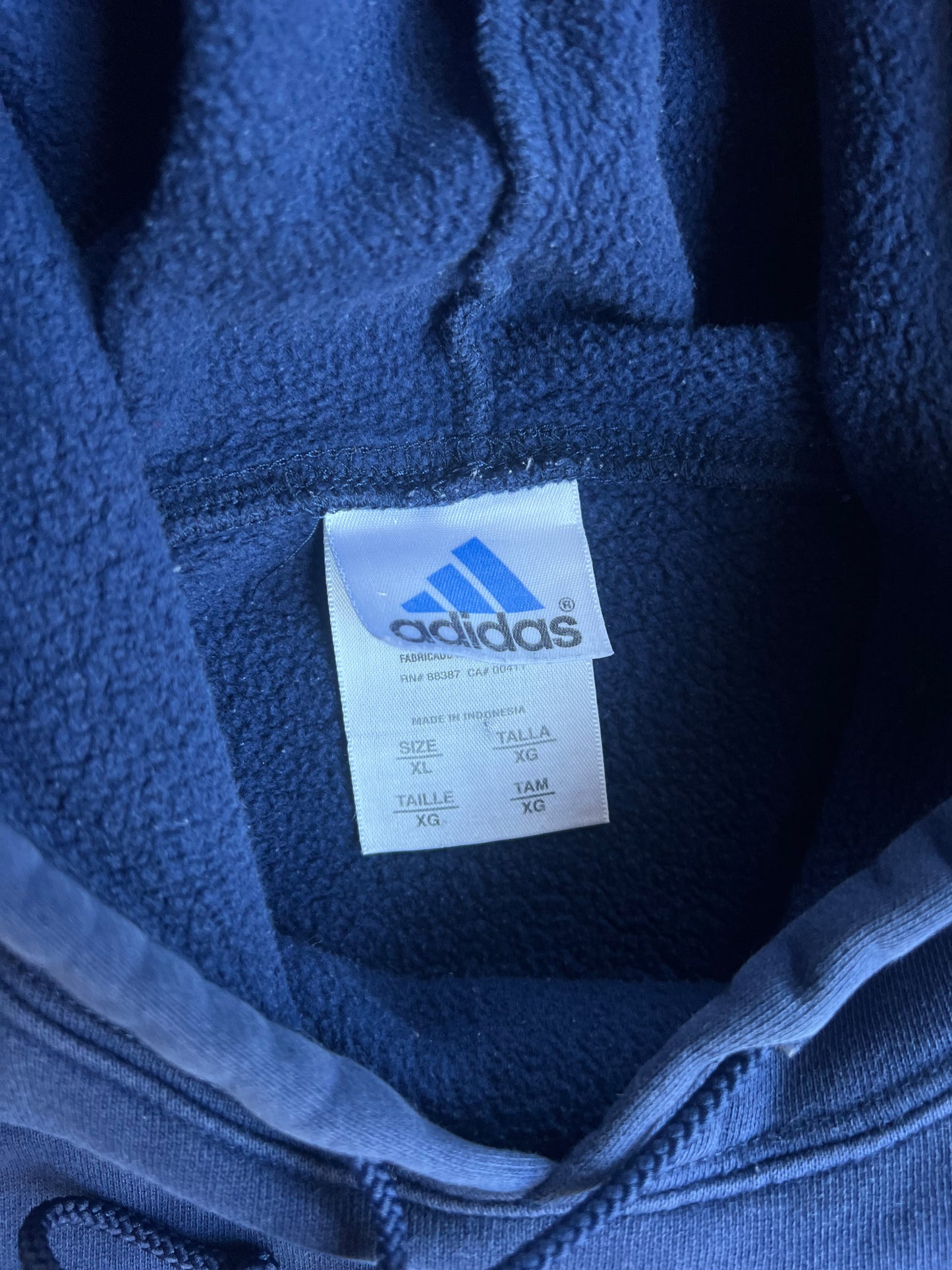 Vintage Navy Adidas Hoodie - XL