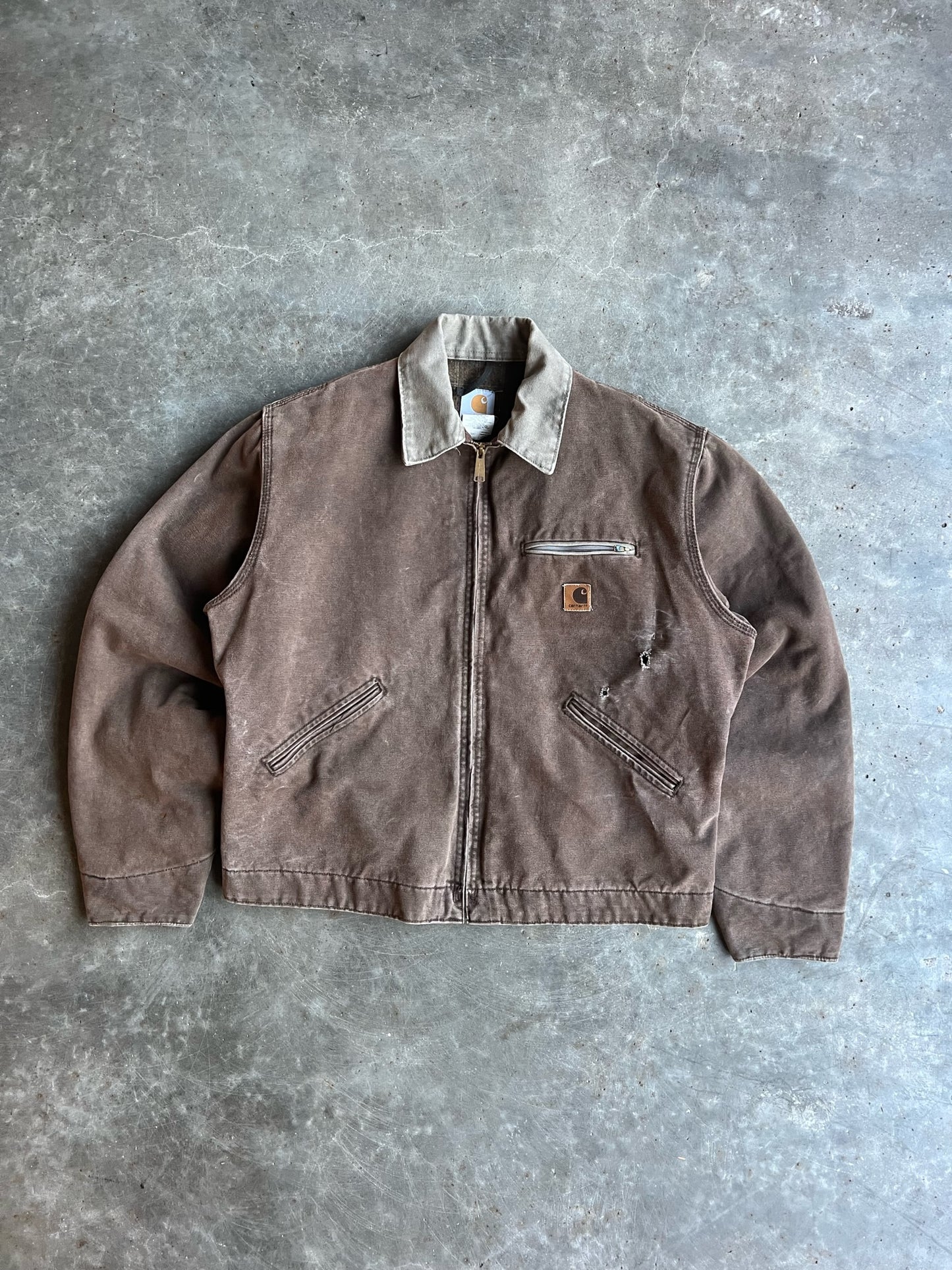 Vintage Brown Flannel Lined Detroit Carhartt Jacket - L