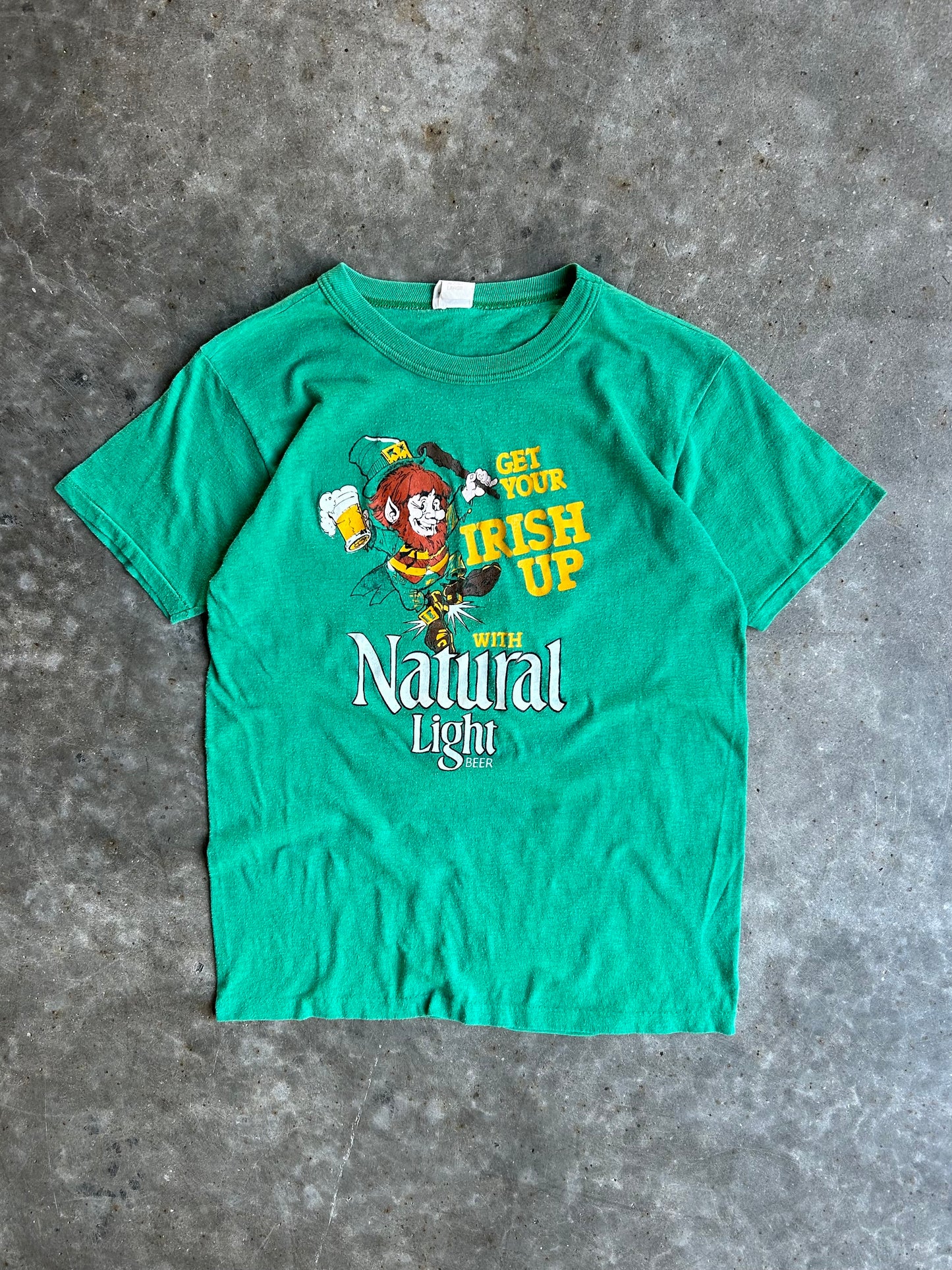 Vintage Green Get Your Irish Up Natural Light Shirt - L