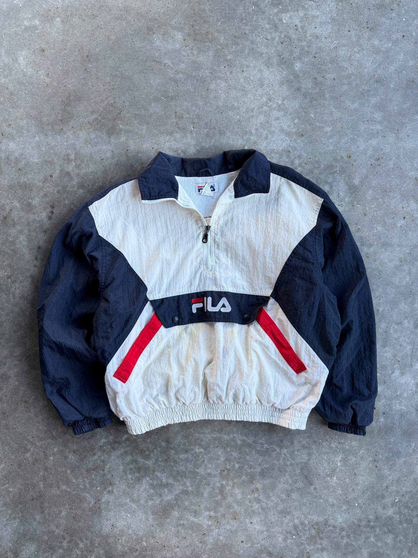 Vintage Fila Windbreaker Quarter Zip - L