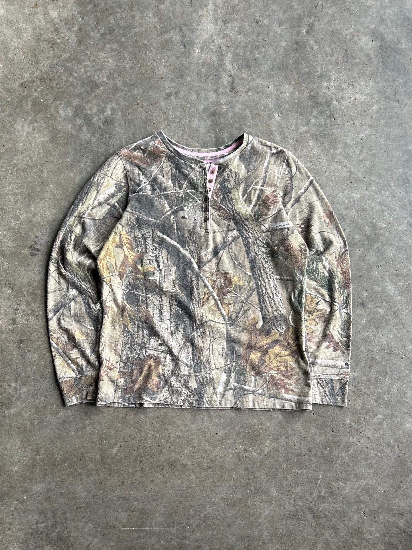 Pink Inseam Realtree Long Sleeve Camo Shirt - XL