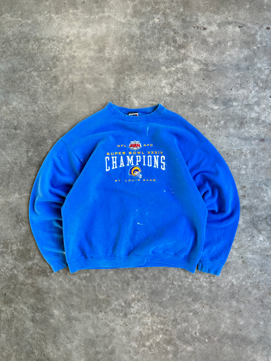 Vintage Rams Super Bowl Champions Crew - L