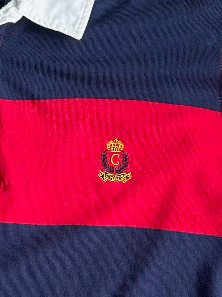 Vintage Red/Navy Chaps Rugby Shirt - XXL