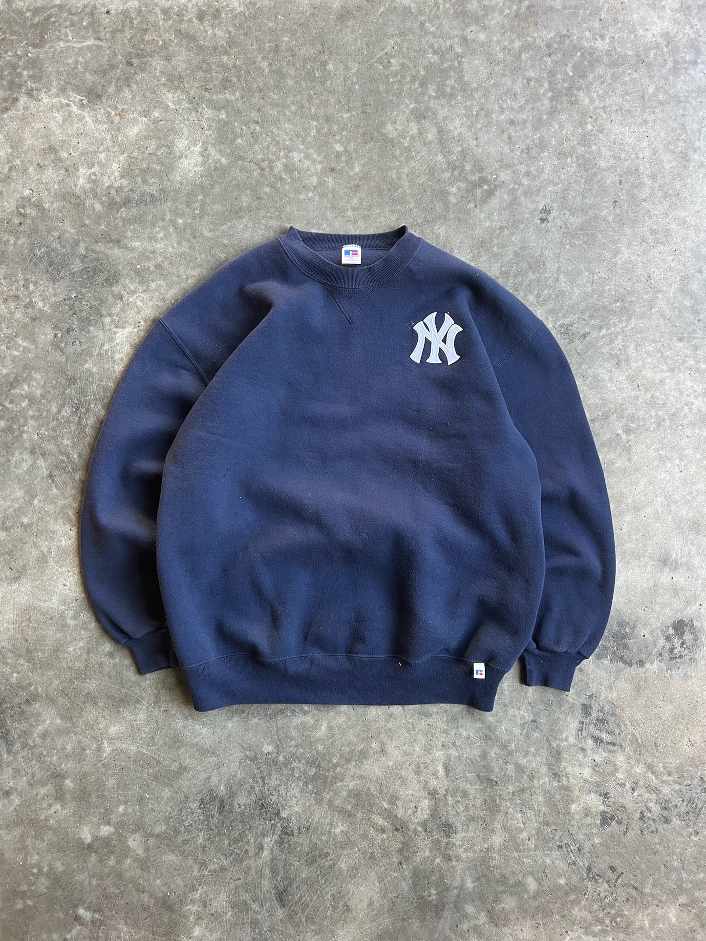 Vintage Navy Russell Yankees Crew - XL