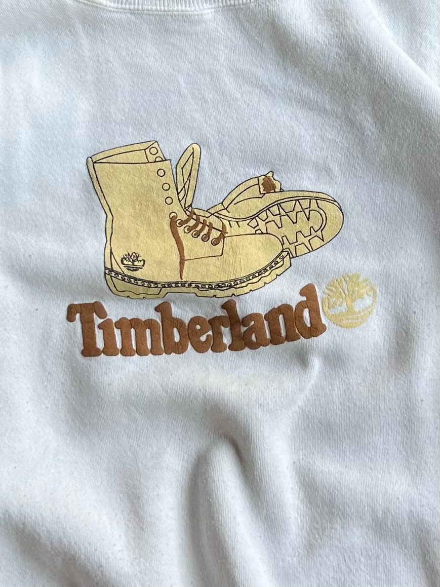 Vintage White Timberland Boot Crew - L