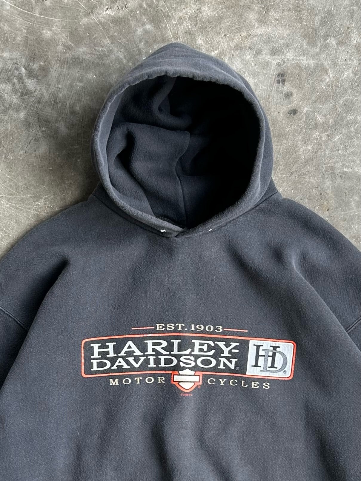 Vintage Faded Harley Davidson Hoodie - L