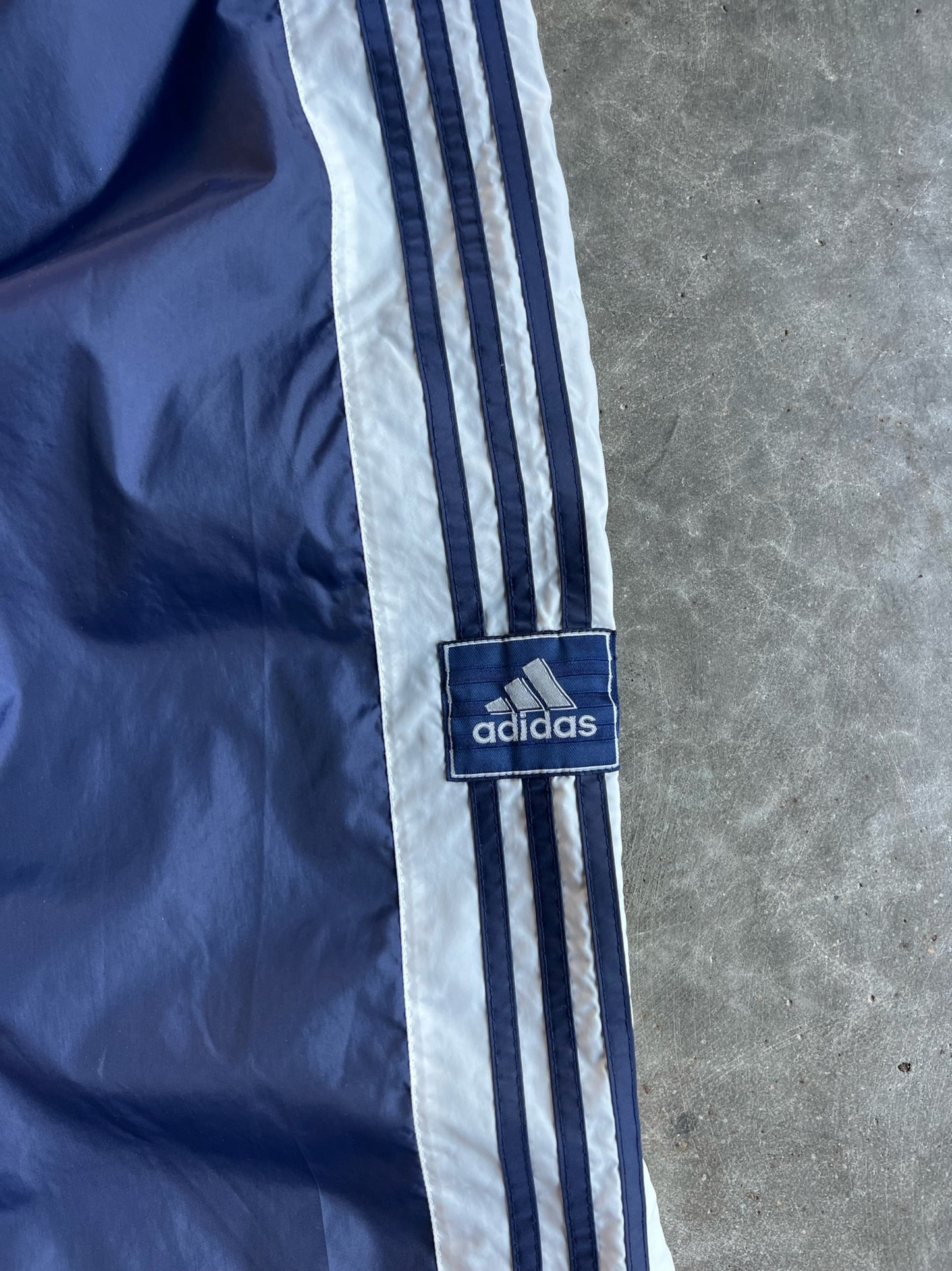 Vintage Navy Striped Adidas Track Pants - L