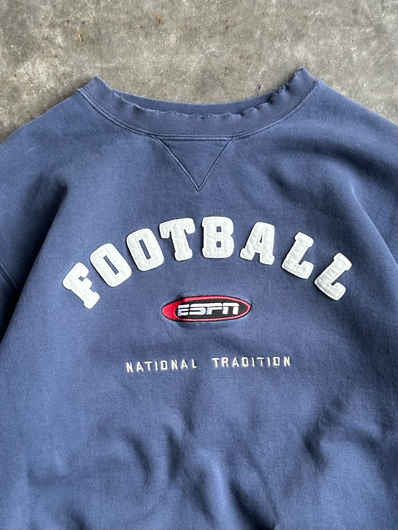 Vintage Navy ESPN Football Crew - L