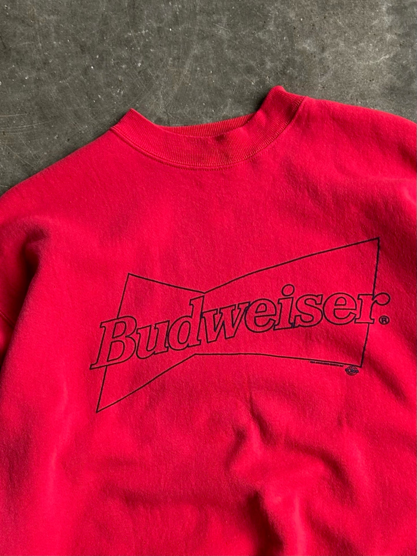 Vintage Red Budweiser Crew - XL