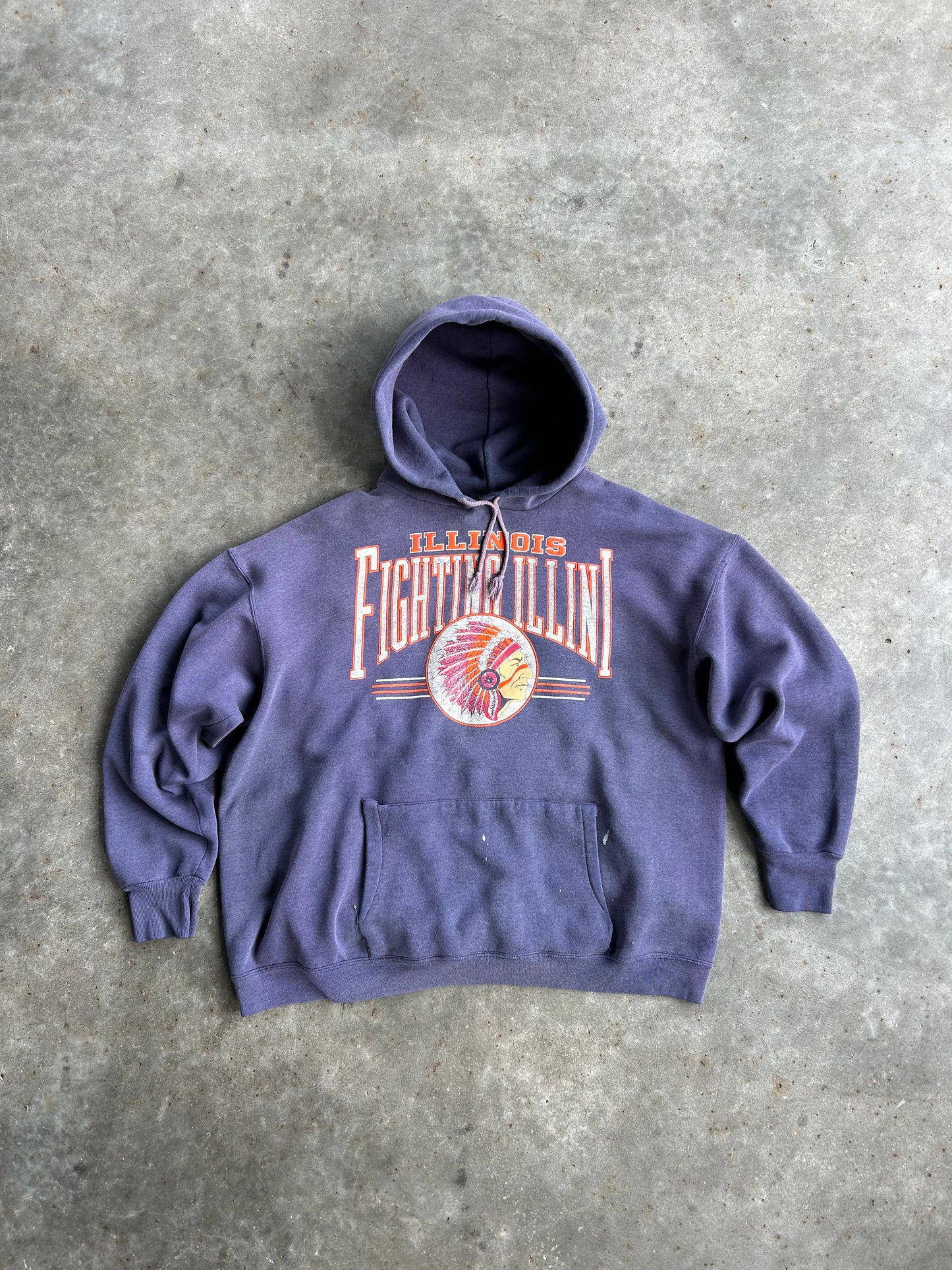 Vintage Illinois Fighting Illini Hoodie - XL