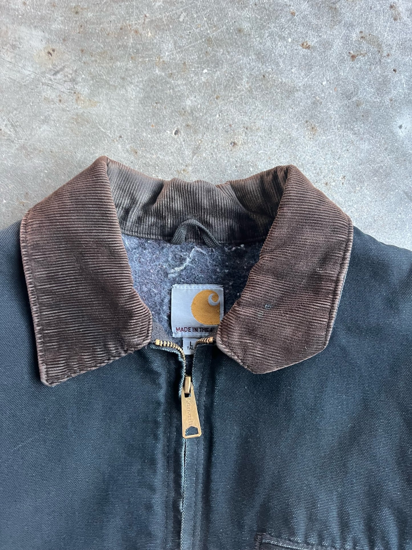 Vintage Black Flannel Lined Carhartt Detroit Jacket - L