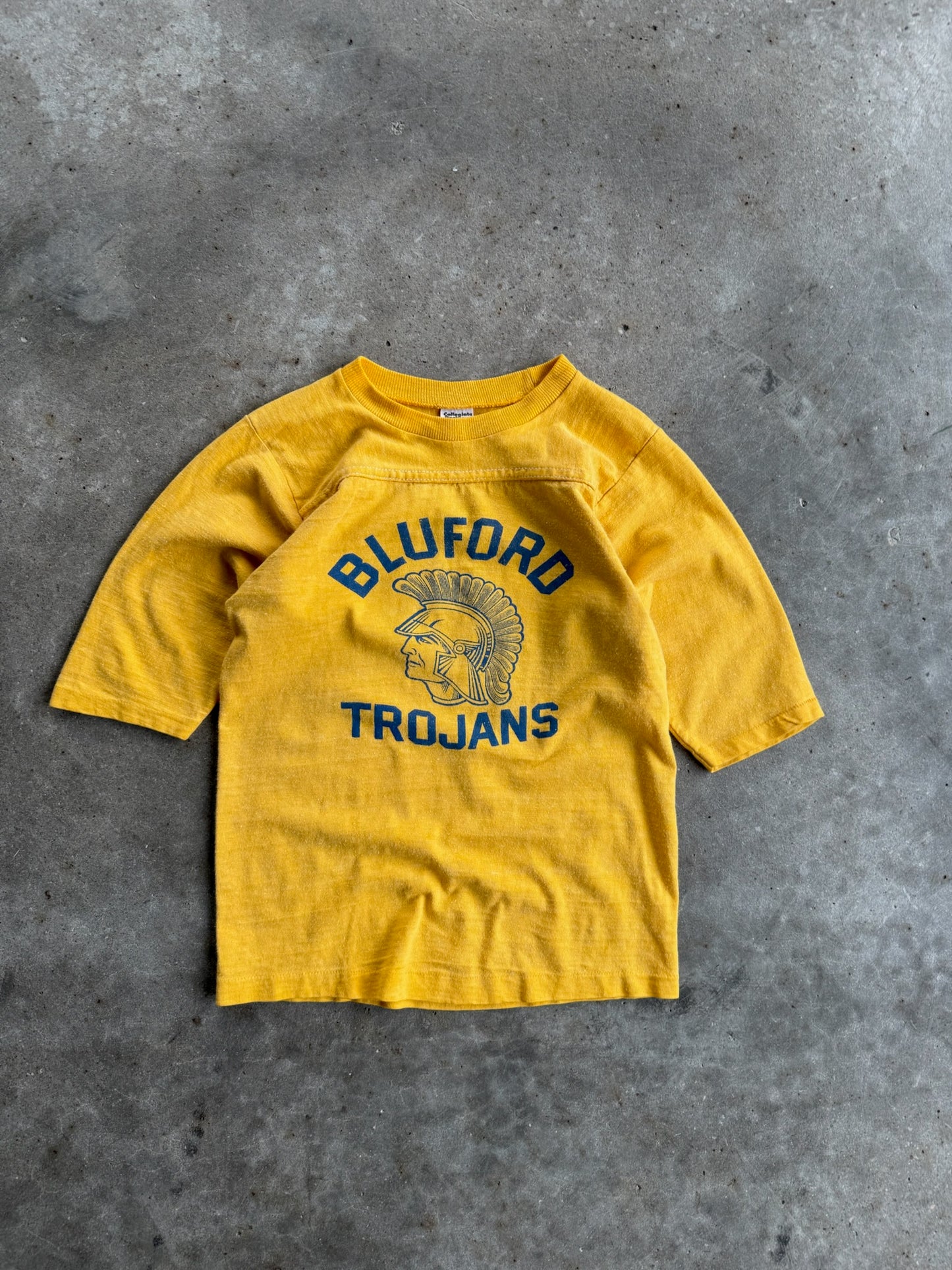 True Vintage Single Stitch Yellow Bluford Trojans Graphic Tee - M