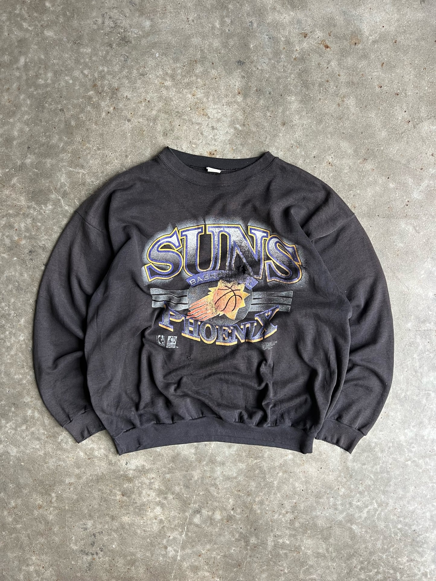 Vintage Black Distressed Phoenix Suns Crew - XL