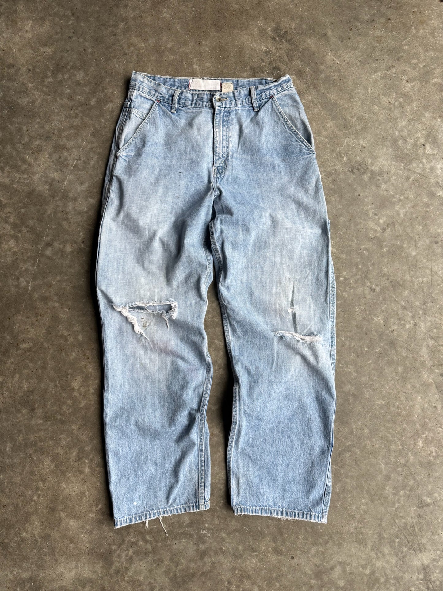 Vintage Distressed Lightwash Levi's Carpenter Denim Pants - 32