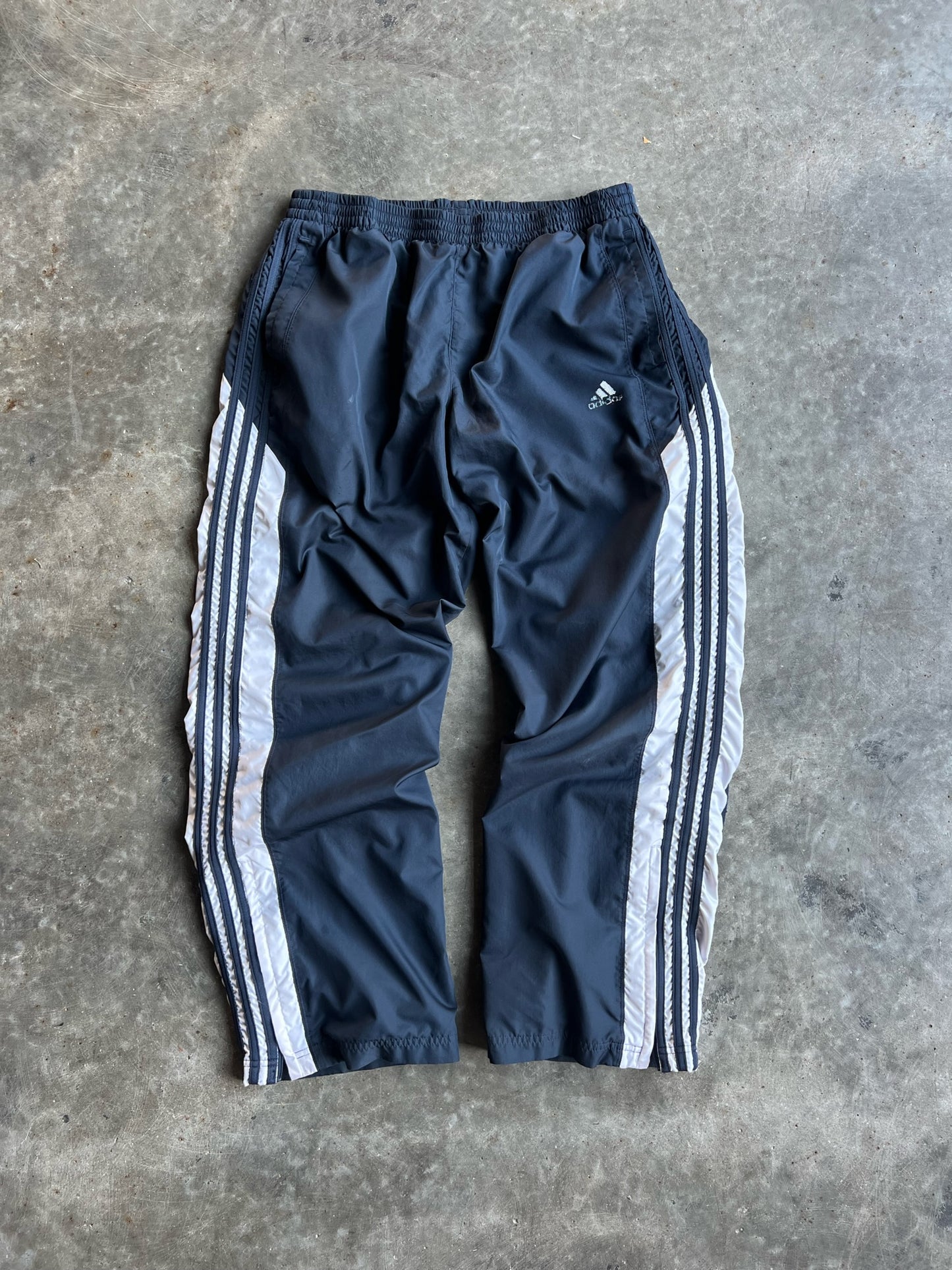 Vintage Black Striped Adidas Track Pants - XL