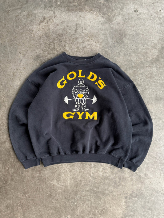 Vintage Black Gold's Gym Crew - L