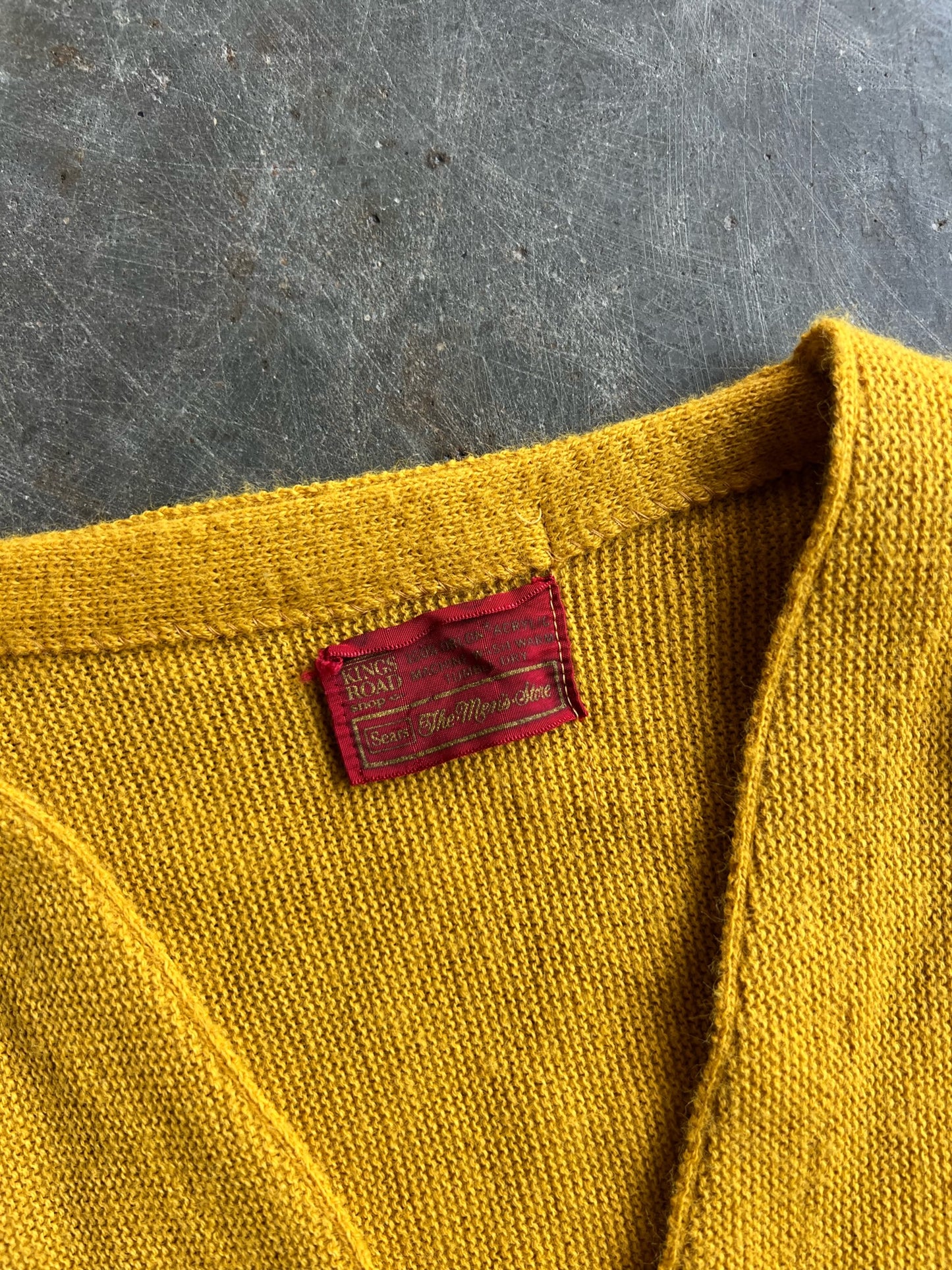 Vintage Yellow King Roads Knit Cardigan - L