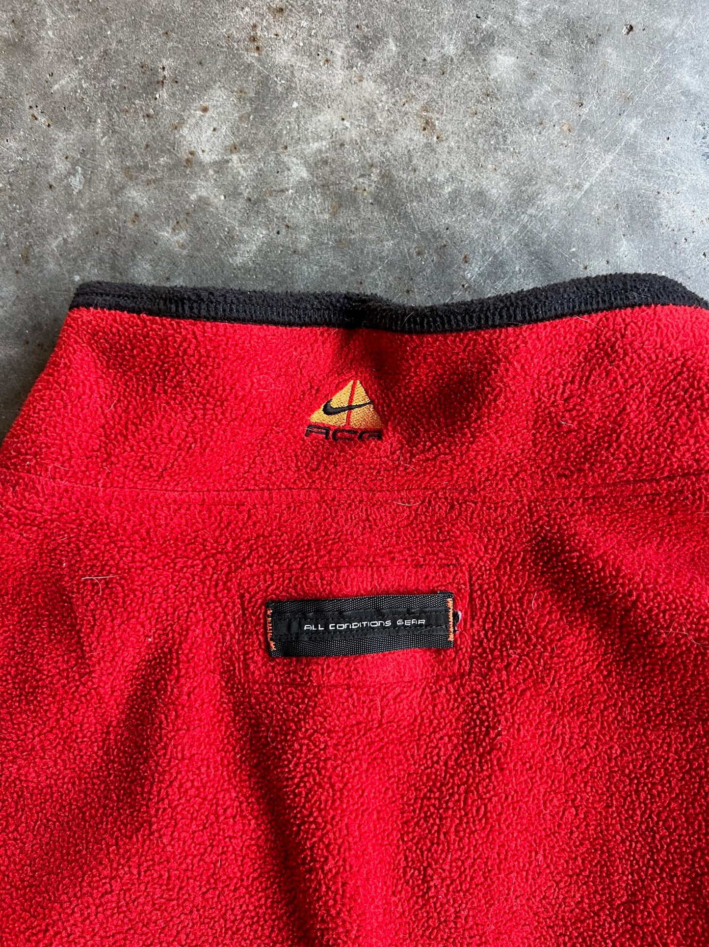 Vintage Red Nike Fleece Vest - XL