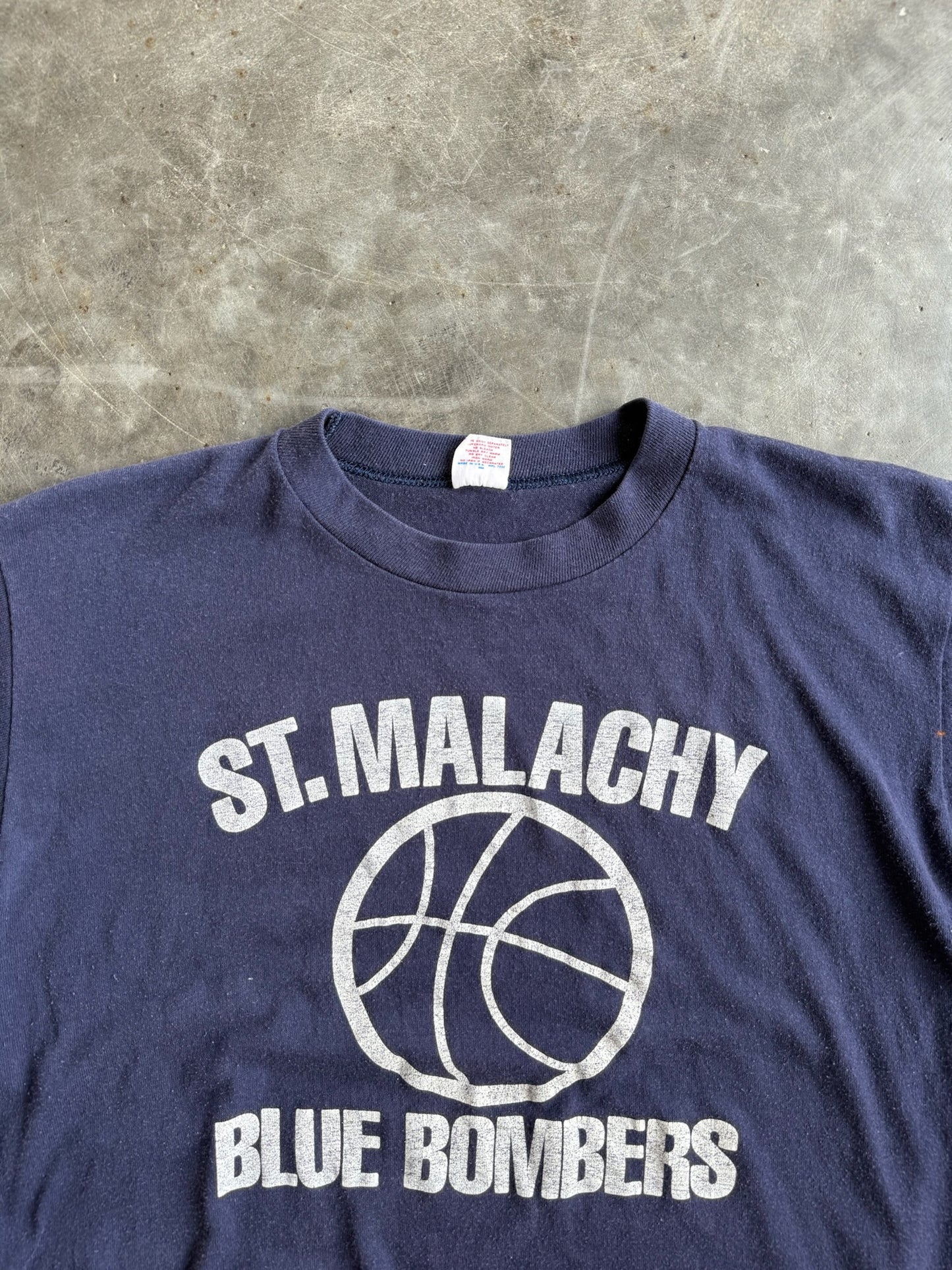 Vintage Navy St. Malachy Blue Bombers Tee - L