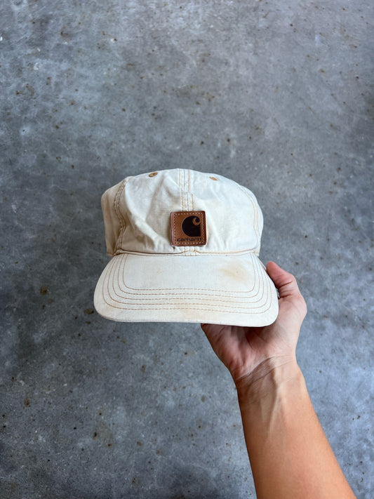 Vintage Cream Carhartt Velcro Hat