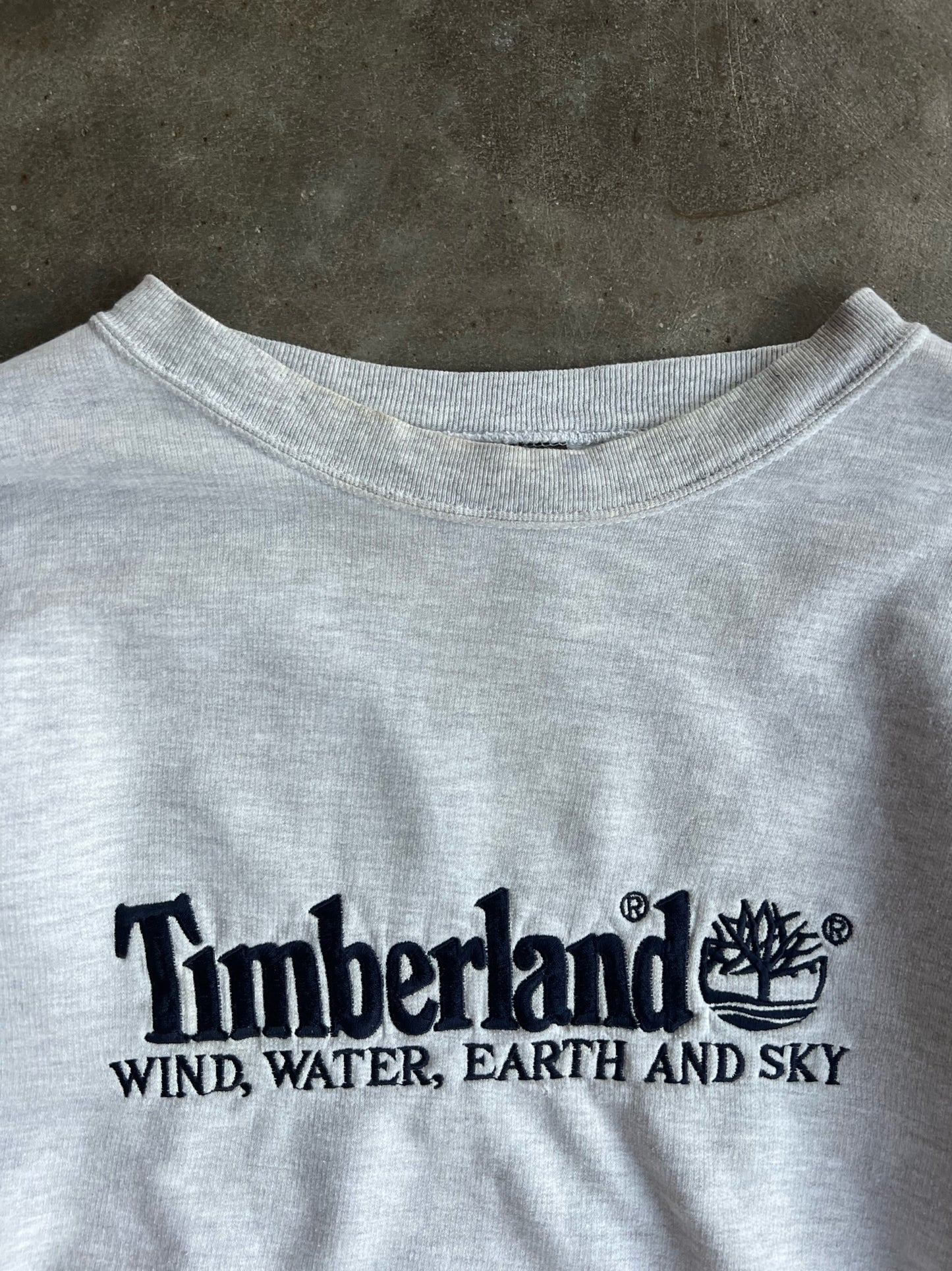 Vintage Light Gray Timberland Crew - L