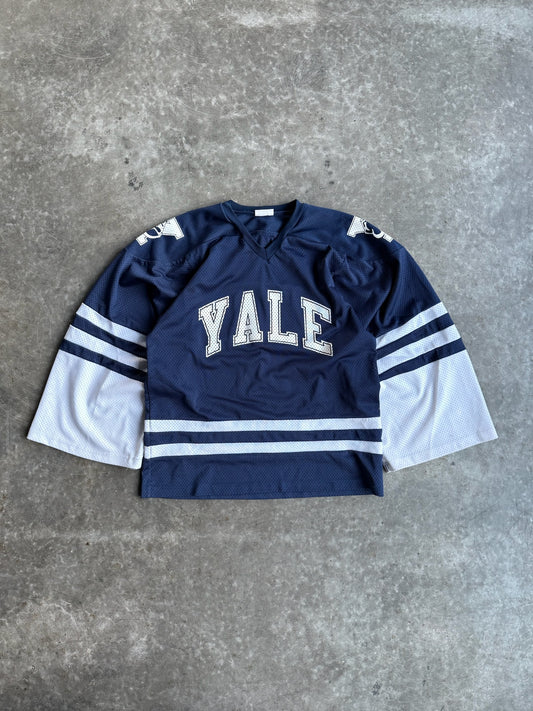 Vintage Yale University Navy Hockey Jersey - M