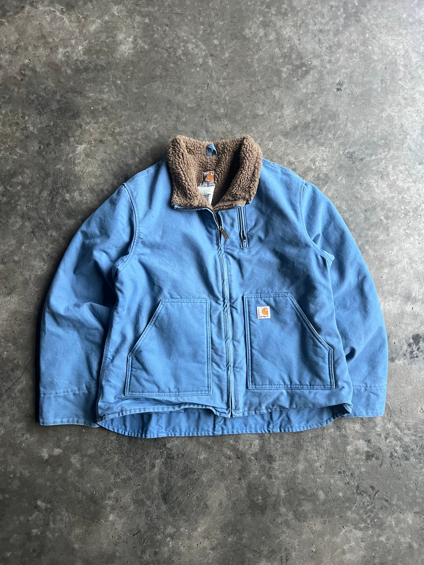 Vintage Sherpa Lined Denim Carhartt Jacket - XL