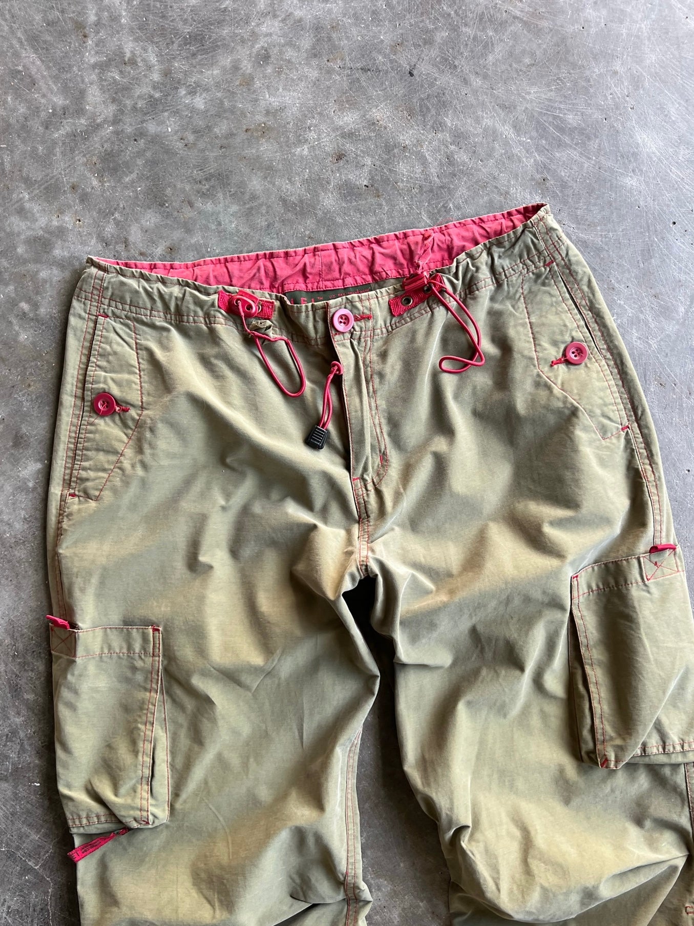 Vintage LEI Olive Green/Red Cargo Pants - M