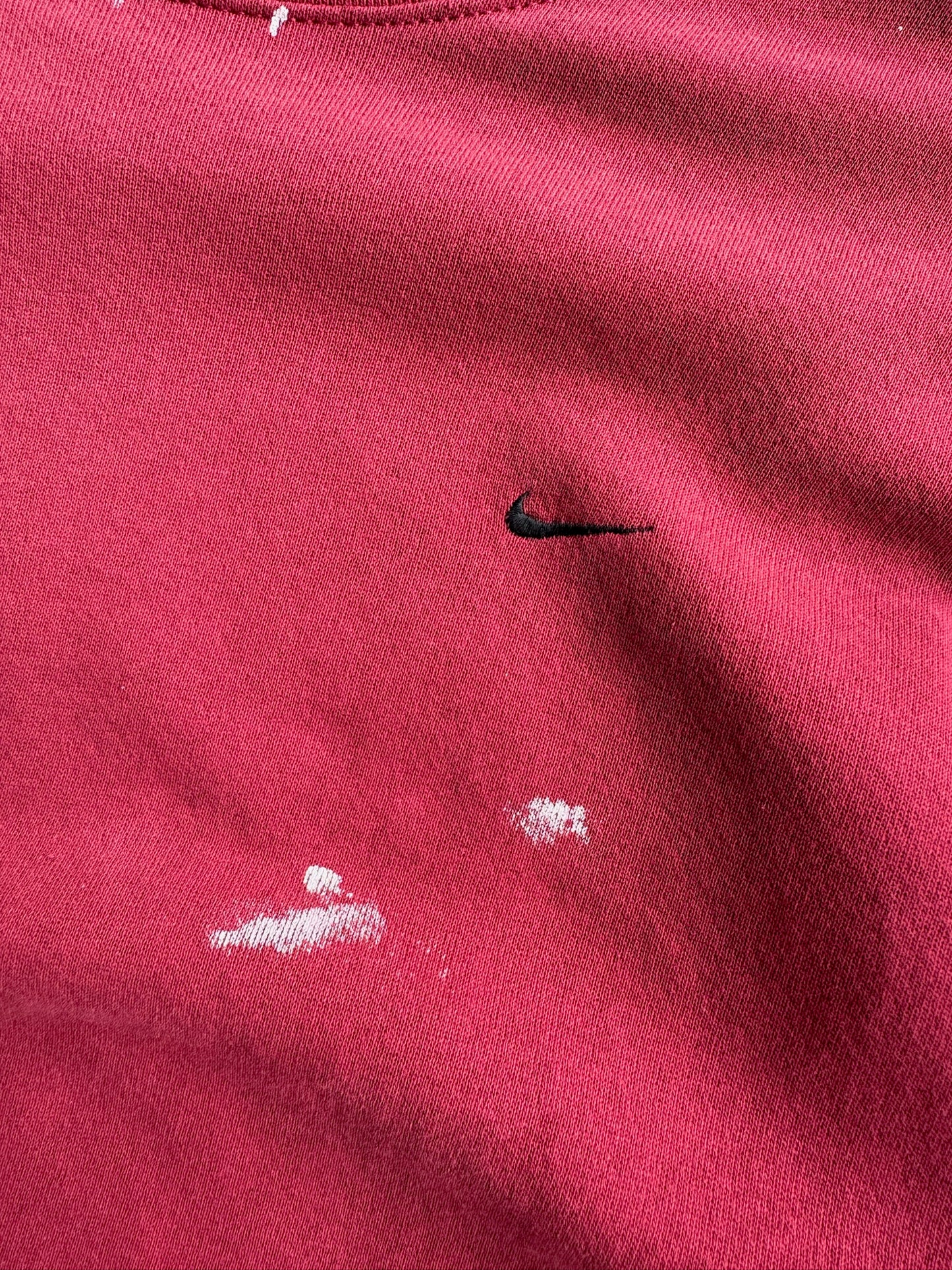 Vintage Paint Splattered Maroon Nike Crew - XL