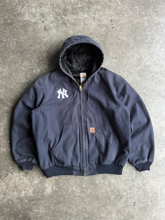 Vintage Yankees Navy Hooded Carhartt Jacket - XL