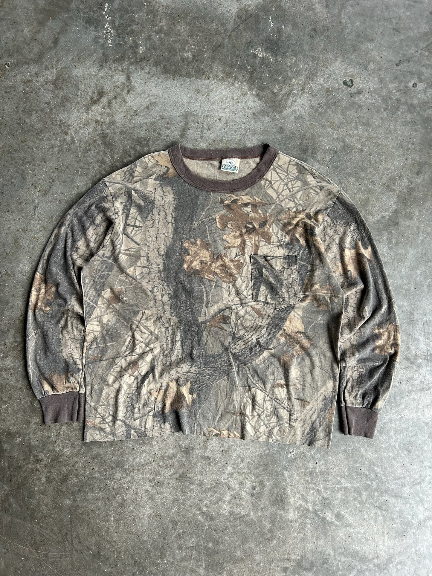 Vintage RedHead Realtree Camo Long Sleeve Cropped Shirt - XL