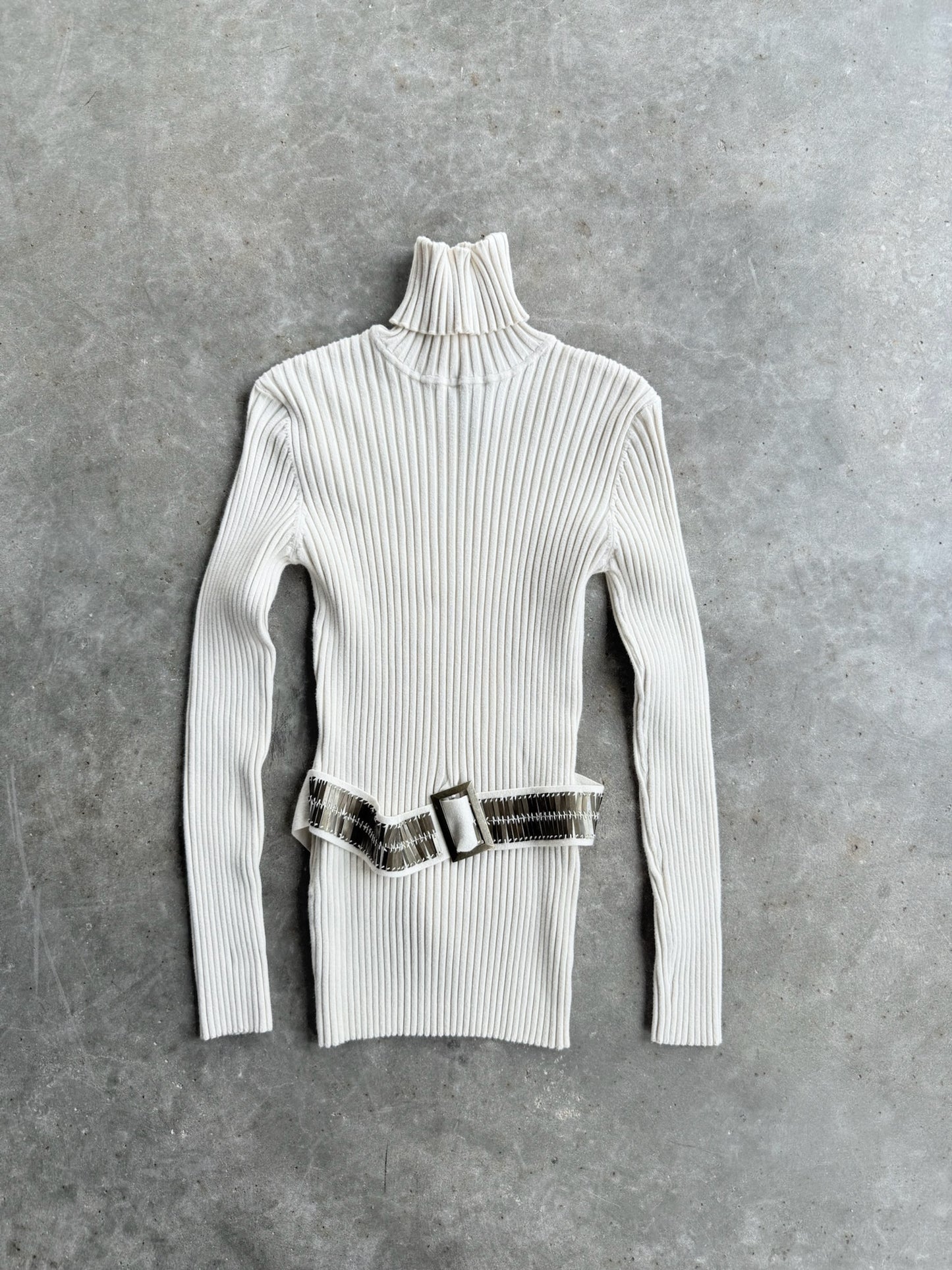 Vintage Tracy M Tan Turtleneck Belt Sweater - M